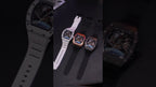 MEGIR 9190-14 space skeleton automatic watch trio in white, rose-gold and black cases, beauty shot