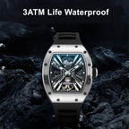 MEGIR 9190-4 skeleton automatic watch, 3ATM life-waterproof feature graphic, silver model
