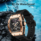 MEGIR 9190-5 spider skeleton automatic watch, 3ATM life-waterproof feature graphic, rose-gold model
