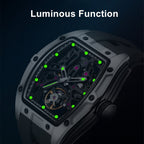 MEGIR 9198-1 skeleton automatic watch with luminous hands and markers glowing in the dark