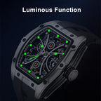 MEGIR 9198-4 skeleton automatic watch with luminous hands and markers glowing in the dark