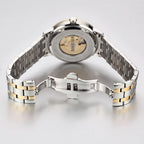 MEGIR 96001 automatic watch caseback with exhibition window showing the self-winding movement
