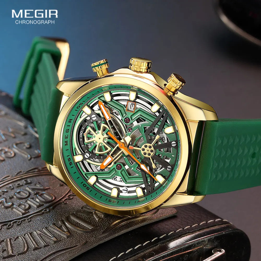 MEGIR Sport Chronograph Quartz Watch, caseback view