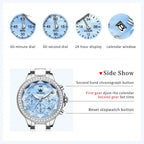 OLEVS Luxury Rhombus Mirror Women's Chronograph Watch, clasp detail