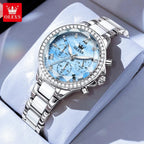 OLEVS Luxury Rhombus Mirror Women's Chronograph Watch, detail view