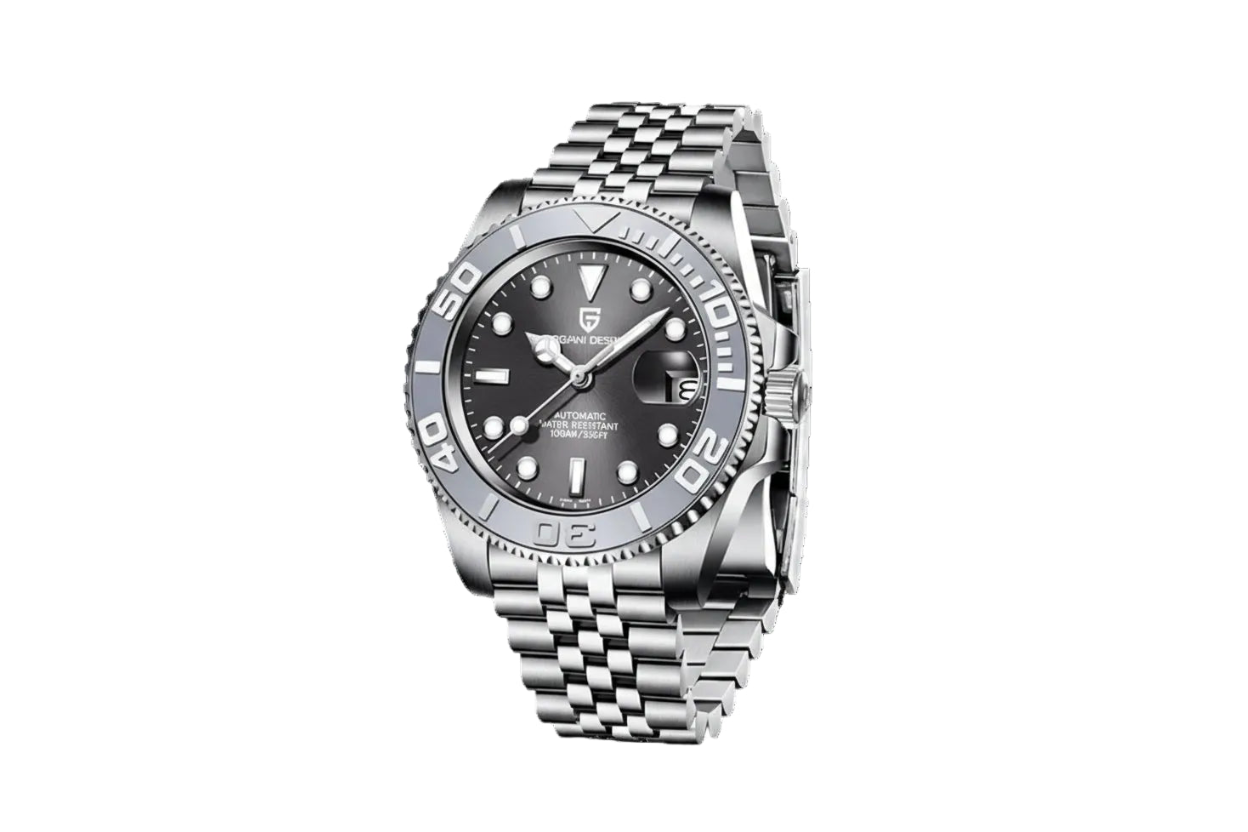 PAGANI DESIGN PD-1651 with jubilee white gray dial, side view