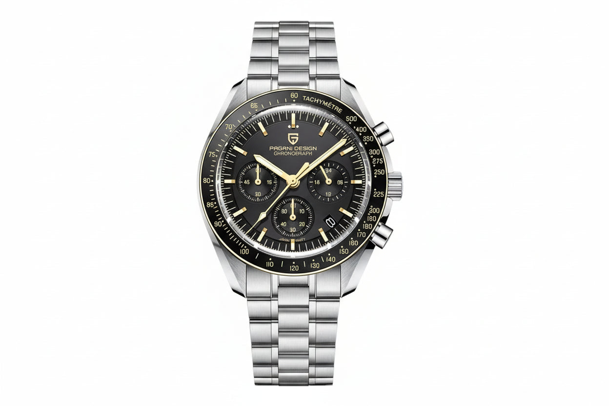 PAGANI DESIGN PD-1701 with gold dial, clasp detail