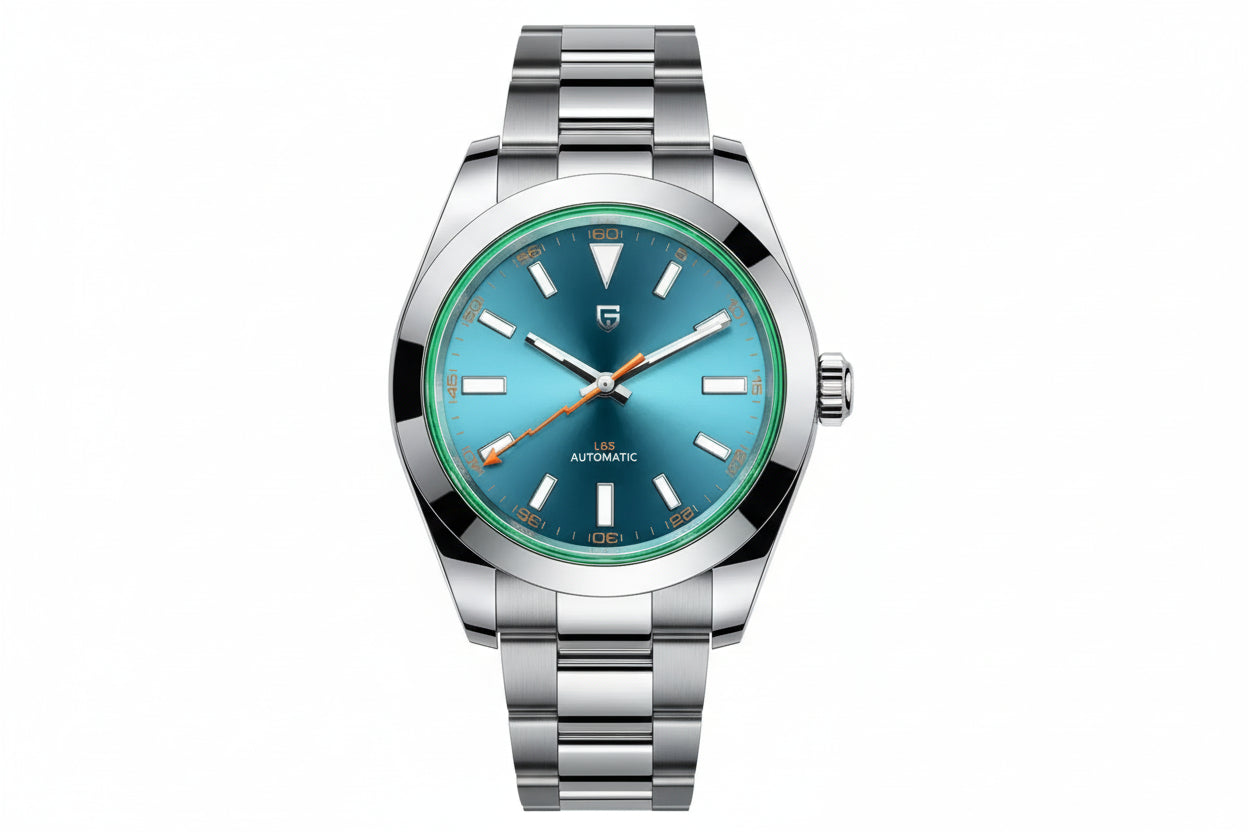 PAGANI DESIGN PD-1733 Oyster Men's NH35A Automatic Watch with blue dial, angled view