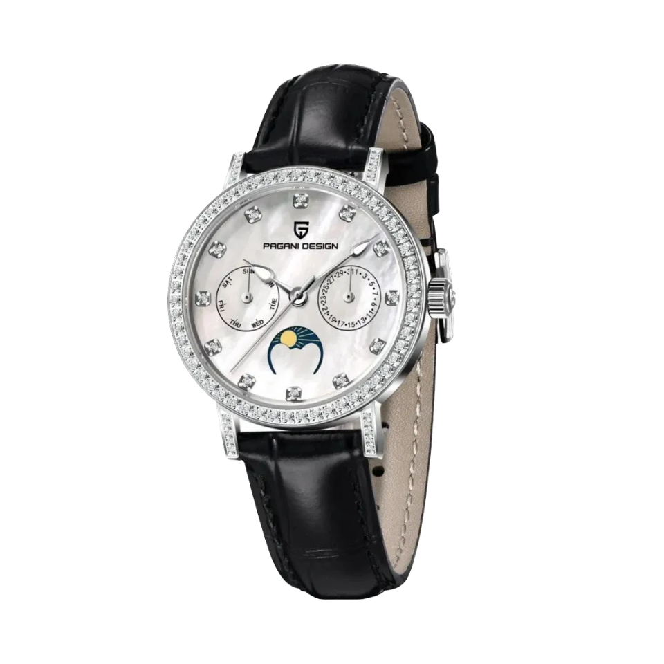 PAGANI DESIGN PD-1789 Women's Watch with black dial, detail view