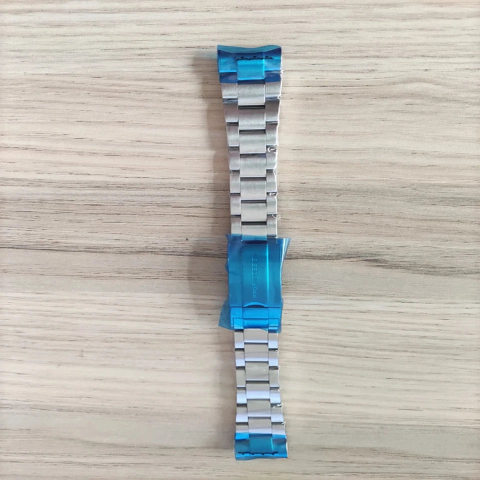 Pagani Design Original 20MM full brush stainless steel bracelet, detail view with protective film