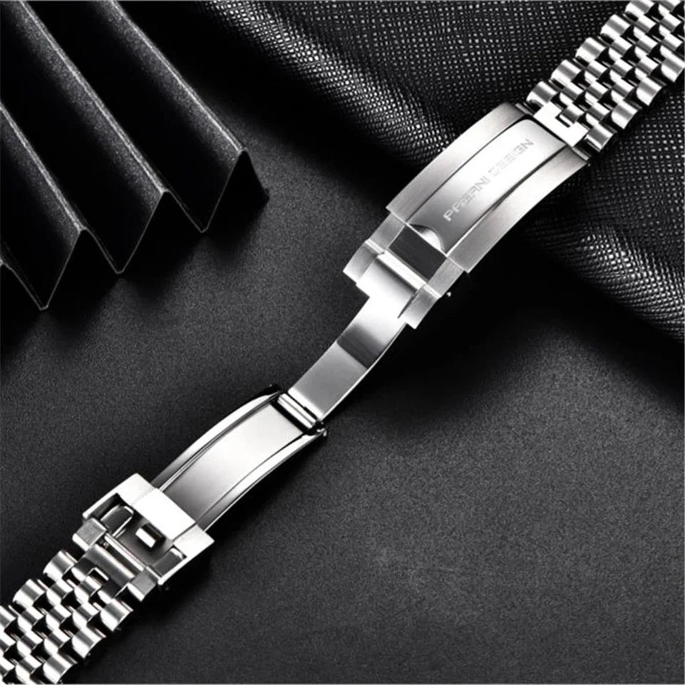 PAGANI DESIGN 20MM Original Stainless Steel Jubilee Band Strap, side view