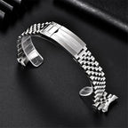 PAGANI DESIGN 20mm stainless steel jubilee bracelet with engraved deployant clasp