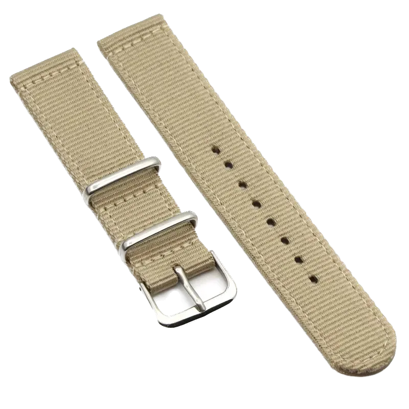 PAGANI DESIGN 20MM Official Genuine Nylon Strap with khaki dial, angled view