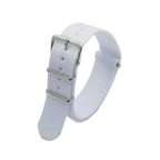PAGANI DESIGN 20mm nylon NATO strap in white with silver buckle and keepers