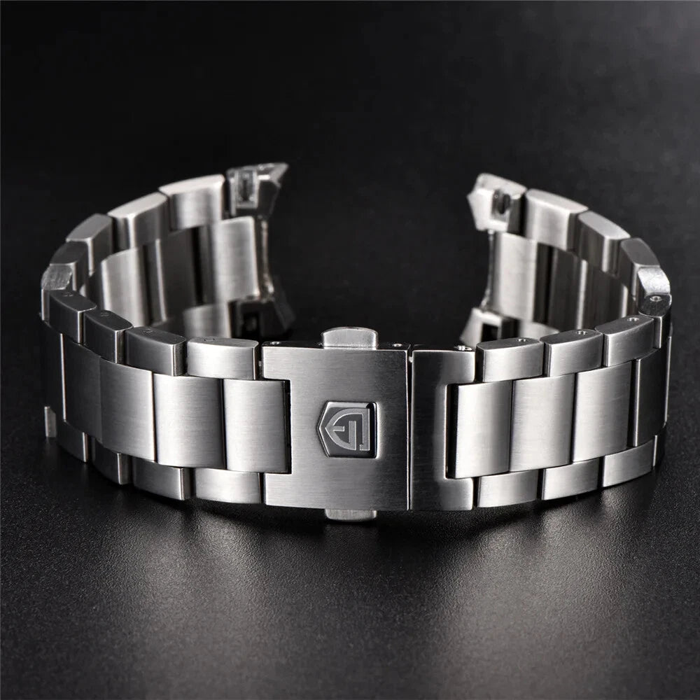 PAGANI DESIGN 1617 1-Clasp Design Factory Original Stainless Steel Bracelet 22cm, angled view