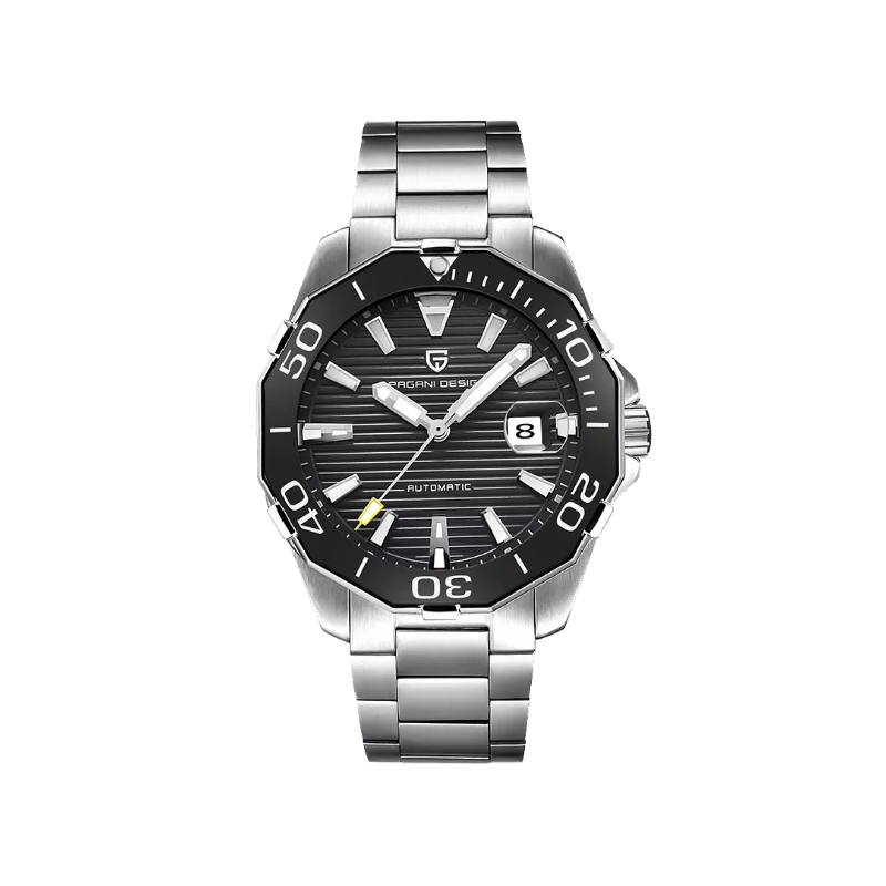 PAGANI DESIGN PD-1617 Military Sport watch with black dial, front view