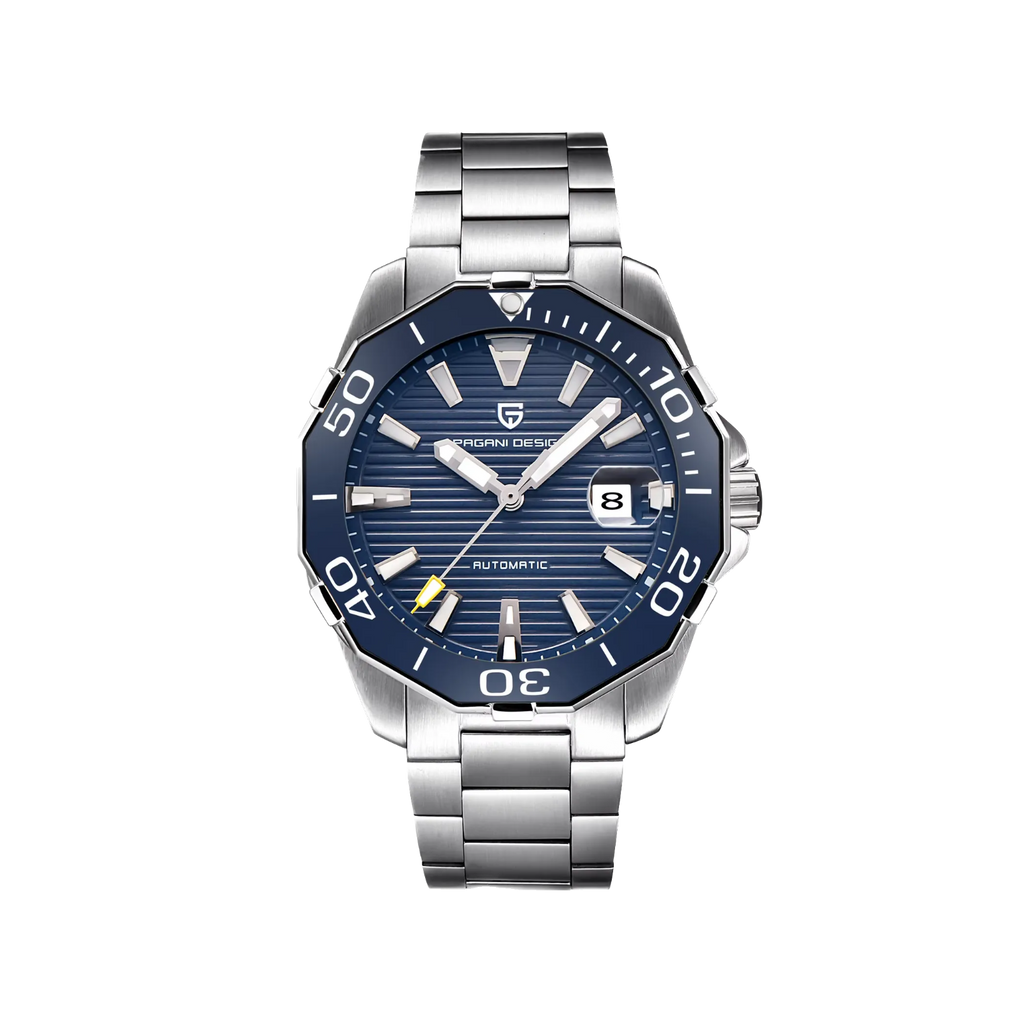 PAGANI DESIGN PD-1617 Military Sport watch with blue dial, front view