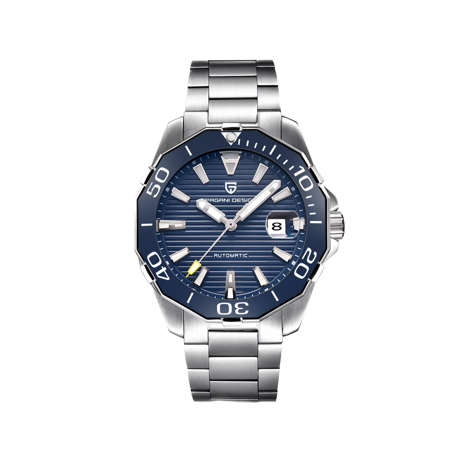 PAGANI DESIGN PD-1617 Military Sport watch with blue dial, front view