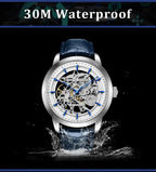 PAGANI DESIGN PD-1638 Skeleton 30M waterproof feature graphic with blue accents
