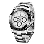 Pagani Design PD-1644 chronograph watch with white dial — front view