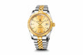 PAGANI DESIGN PD-1645 Jubilee automatic two-tone watch with gold dial, angled view
