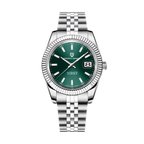 PAGANI DESIGN PD-1645 V3 automatic silver watch with green dial, front view