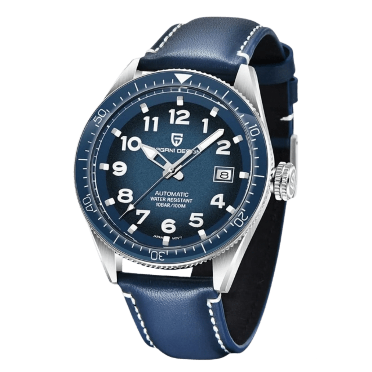 Pagani Design PD-1649 watch with blue leather dial