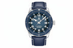 PAGANI DESIGN PD-1649 automatic diver watch blue dial blue leather strap front view