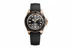 PAGANI DESIGN PD-1651 men's watch with black dial rose gold case and rubber strap front view
