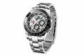 PAGANI DESIGN PD-1653 chronograph with skeleton white dial black bezel angled side view