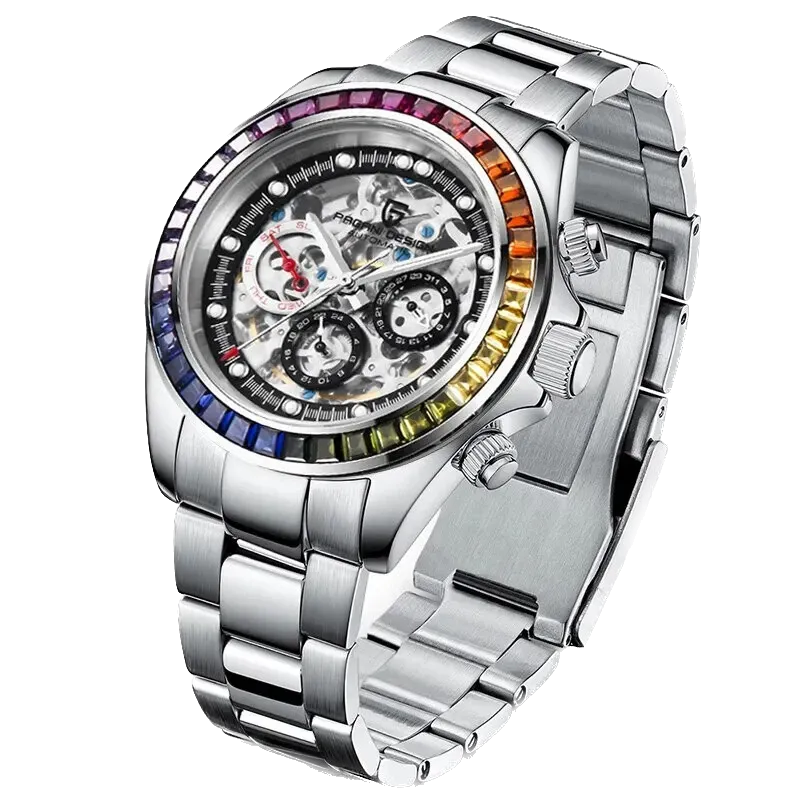 PAGANI DESIGN PD-1653 Rainbow Automatic Mechanical Chronograph Stainless Steel-PrimeTimepiece