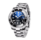 Pagani Design PD-1661 blue gradient dial with black dive bezel, stainless steel bracelet