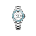 PAGANI DESIGN PD-1662A GMT men's watch with white dial tiffany blue bezel branded front view