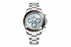 PAGANI DESIGN PD-1664 chronograph watch with ice blue dial brown subdials and brown bezel front view