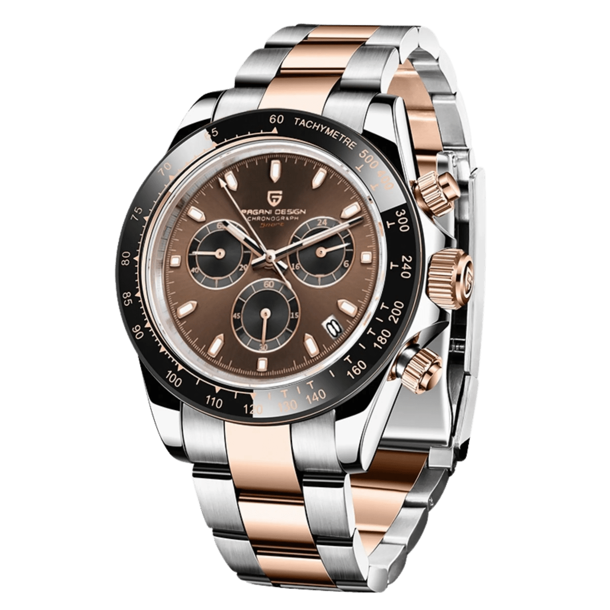Pagani Design PD-1664 chronograph watch with brown dial