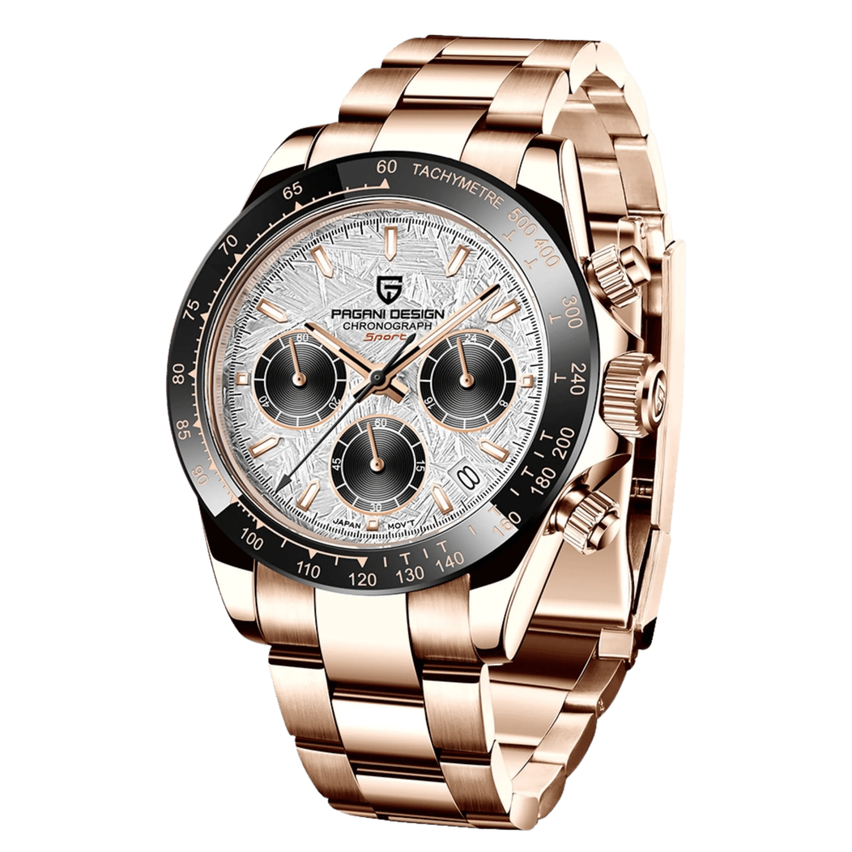 Pagani Design PD-1664 chronograph watch with gold gray dial