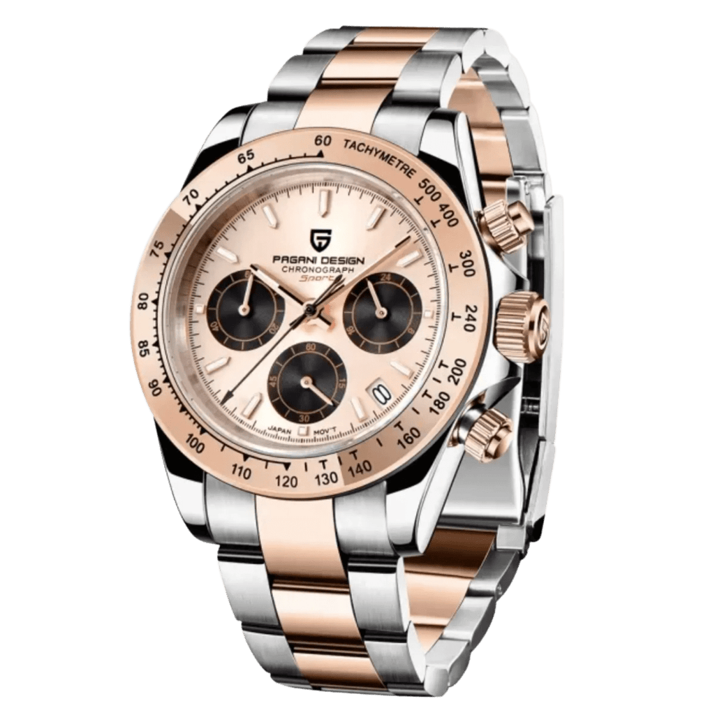 Pagani Design PD-1664 chronograph watch with gold dial