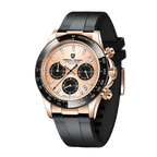 Pagani Design PD-1664 chronograph rubber strap watch with gold dial