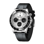Pagani Design PD-1664 chronograph rubber strap watch with gray dial