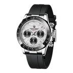 Pagani Design PD-1664 chronograph rubber strap watch with white dial