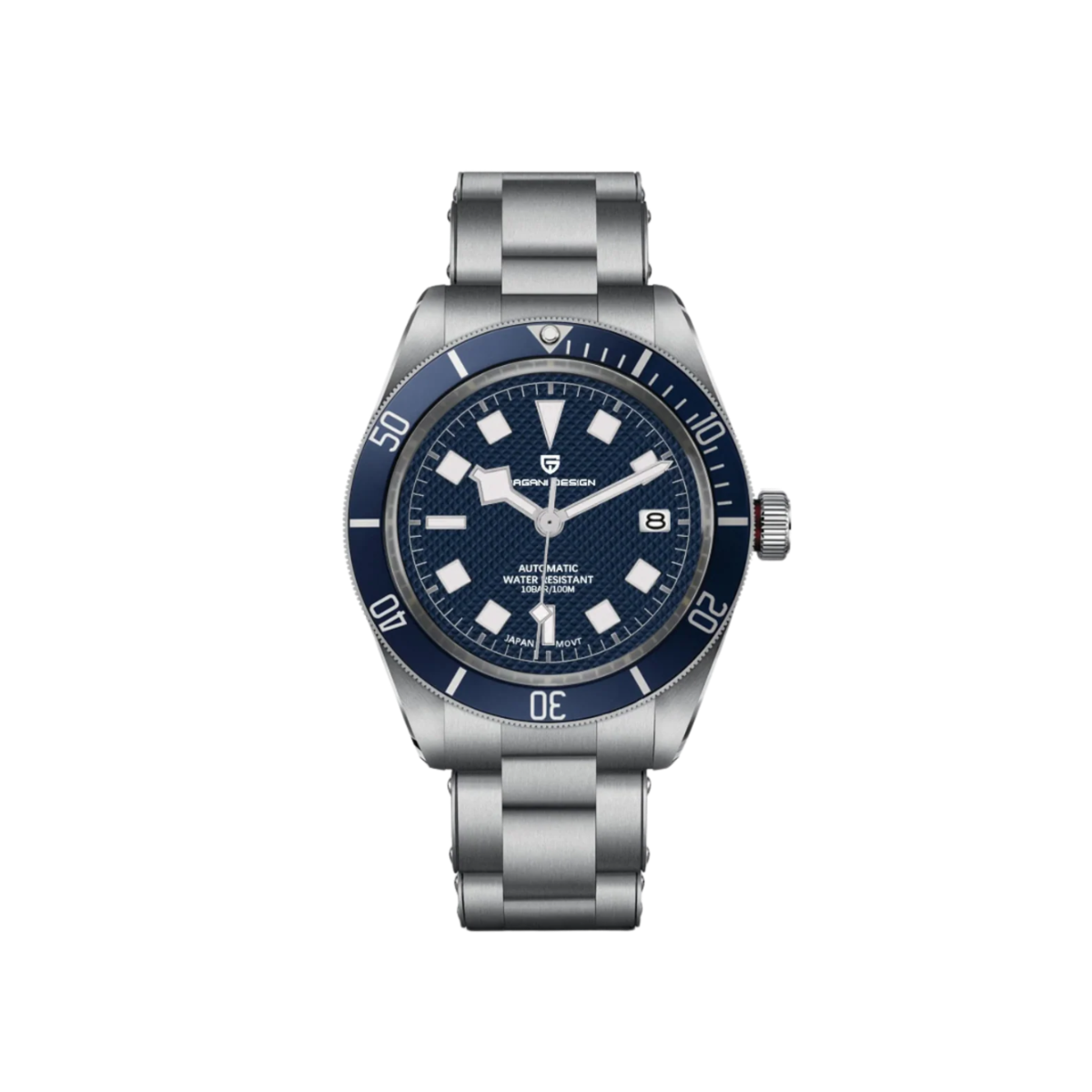 PAGANI DESIGN PD-1671 automatic diver watch with blue dial and blue bezel, front view