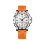 PAGANI DESIGN PD-1682 GMT Explorer II with white dial and orange rubber strap front view