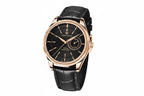 PAGANI DESIGN PD-1689 VH65 men's watch with black dial rose gold case and black leather strap detail view