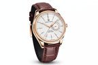 PAGANI DESIGN PD-1689 VH65 men's watch with white dial rose gold case and brown leather strap side view