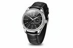 PAGANI DESIGN PD-1689 VH65 men's watch with black dial silver case fluted bezel and black leather strap side view