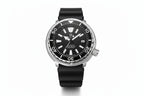 PAGANI DESIGN PD-1695 Tuna diver watch with black dial steel case and black rubber strap front view