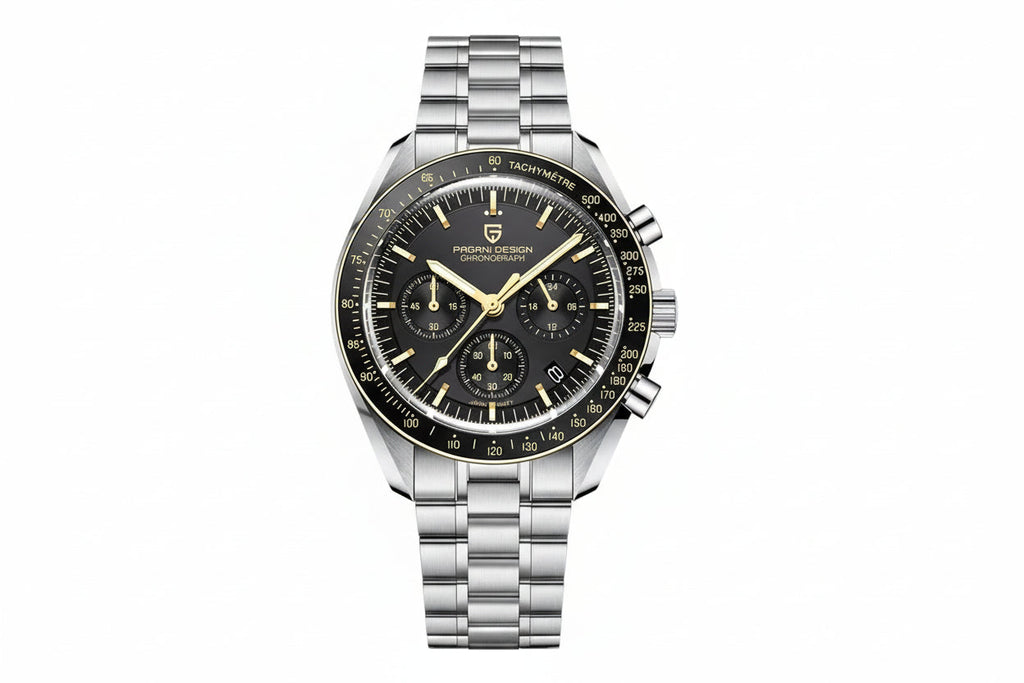 PAGANI DESIGN PD-1701 with gold dial, clasp detail