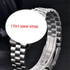 PAGANI DESIGN PD-1701 stainless steel bracelet detail with text callout showing oyster links and underside