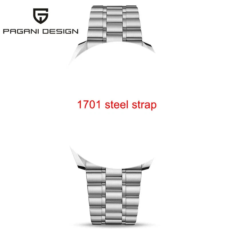 PAGANI DESIGN 20mm stainless steel strap for PD-1701 callout graphic with brand logo