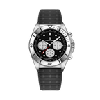 PAGANI DESIGN PD-1705 retro chronograph with white dial black subdials and steel bracelet